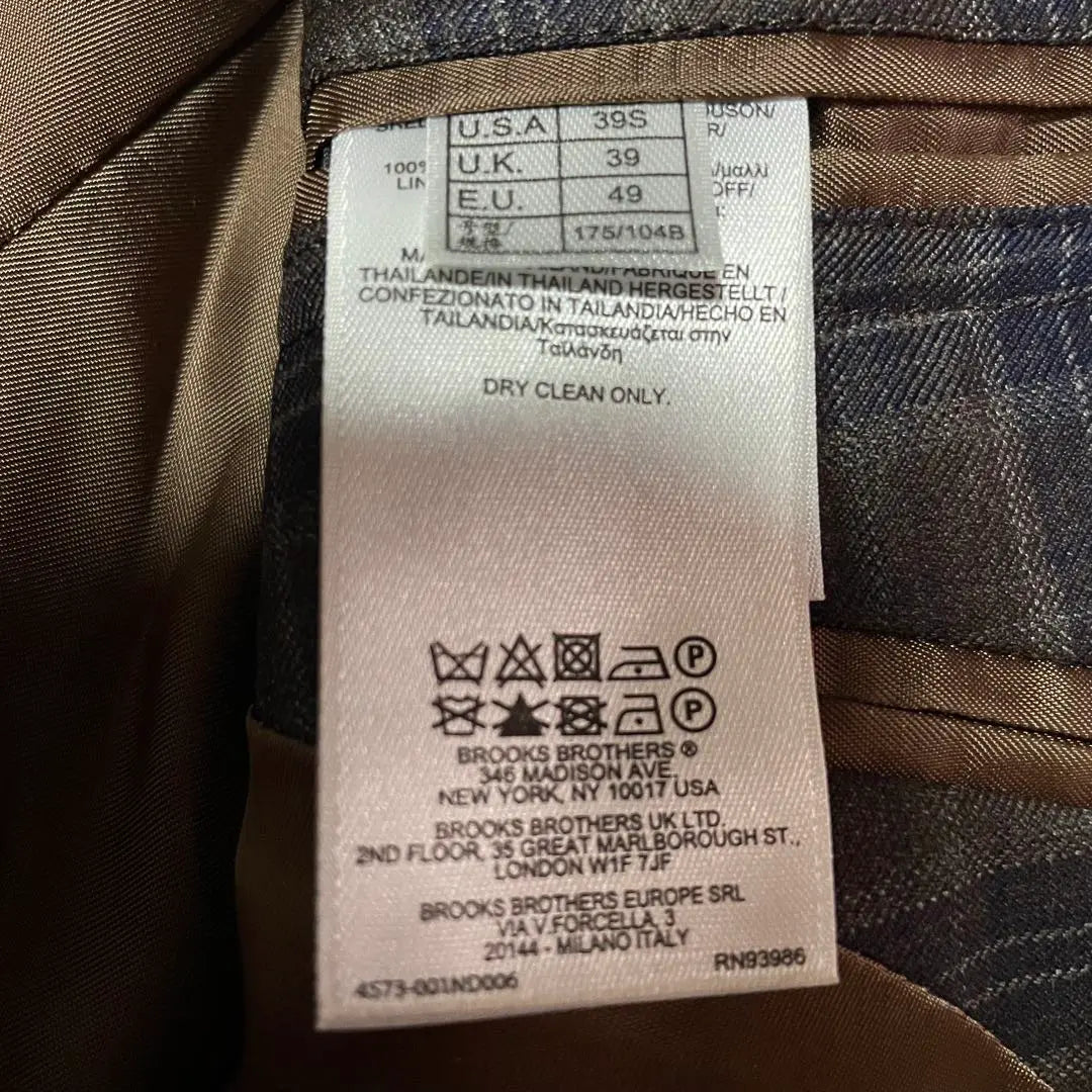 [Good condition] Brooks Brothers REDA tailored jacket check