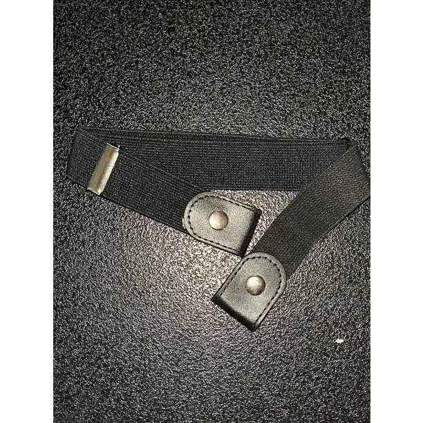 □No buckle belt, elastic, women's, one size fits all, adjustable, black, slim