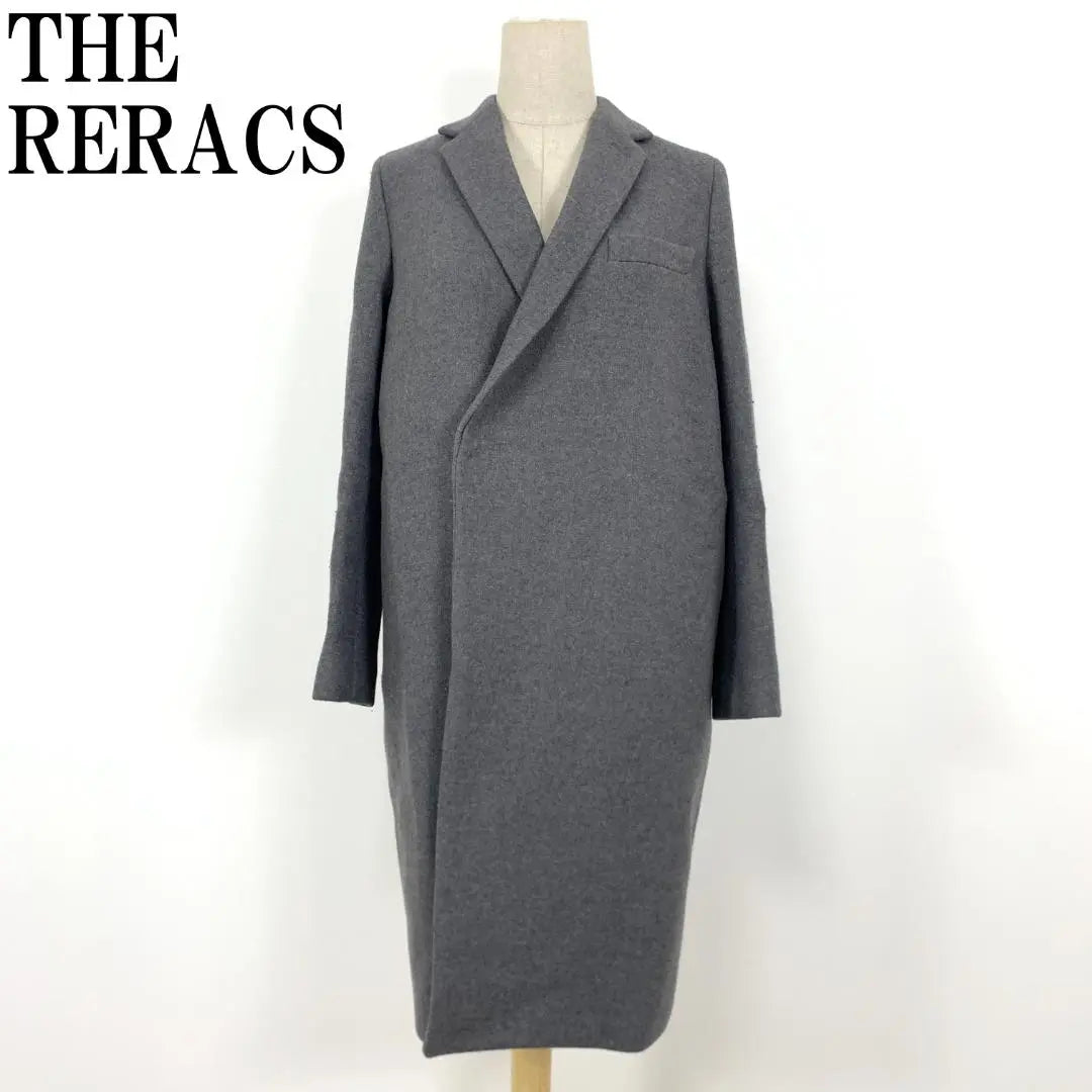 LA4327 16AW Zarirax Silk Long Chester Coat Grey 36