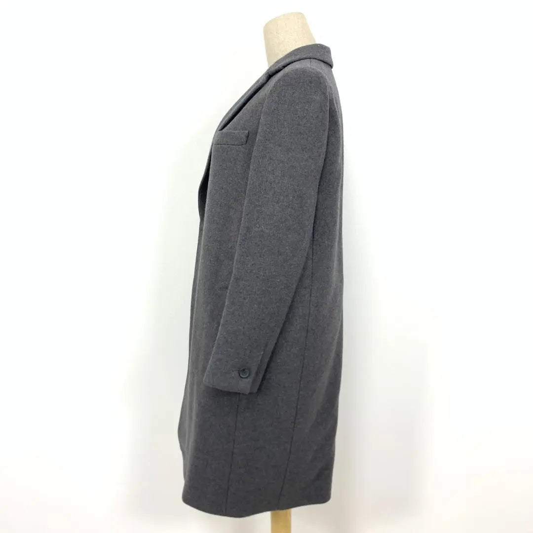 LA4327 16AW Zarirax Silk Long Chester Coat Grey 36