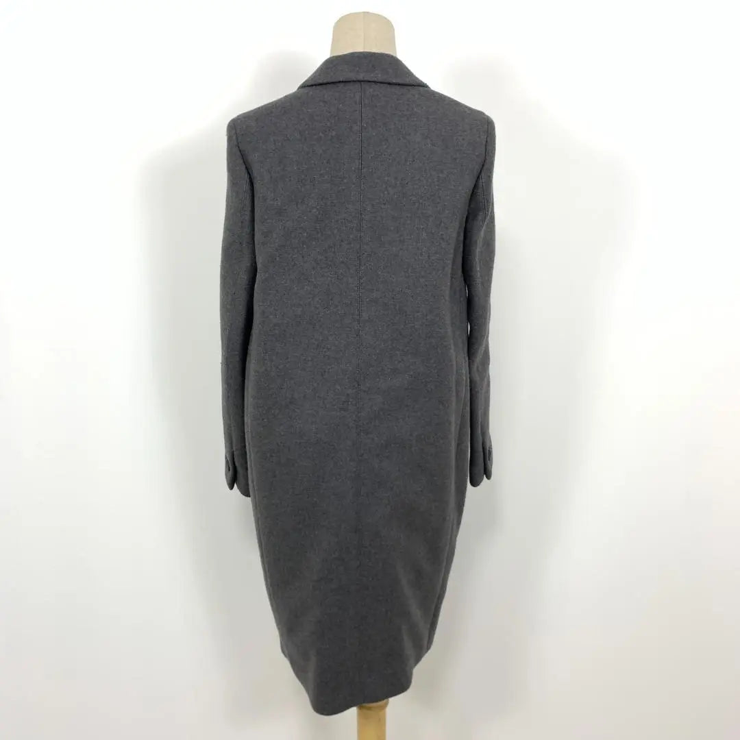 LA4327 16AW Zarirax Silk Long Chester Coat Grey 36