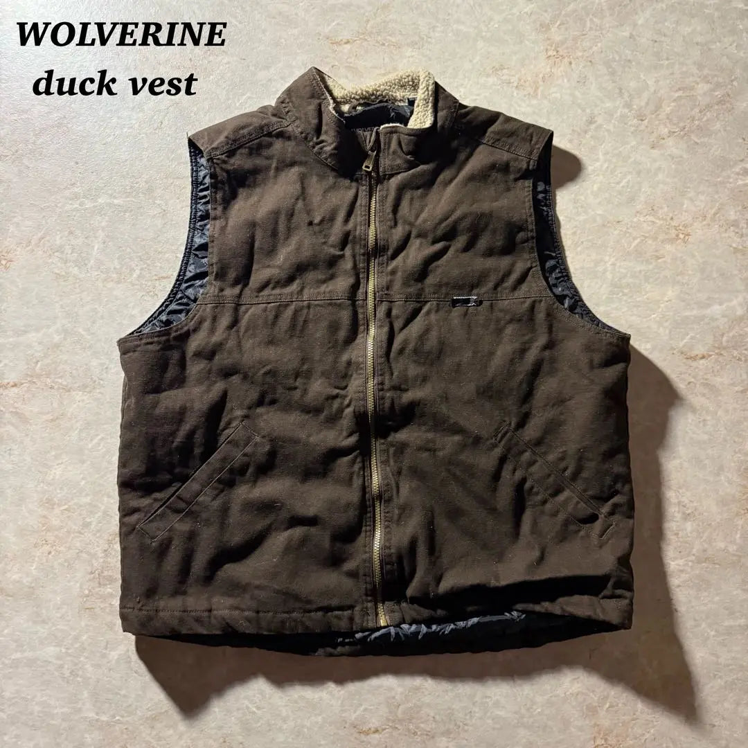 WOLVERINE Padded Duck Vest XL Brown Used CBOY Street Good condition