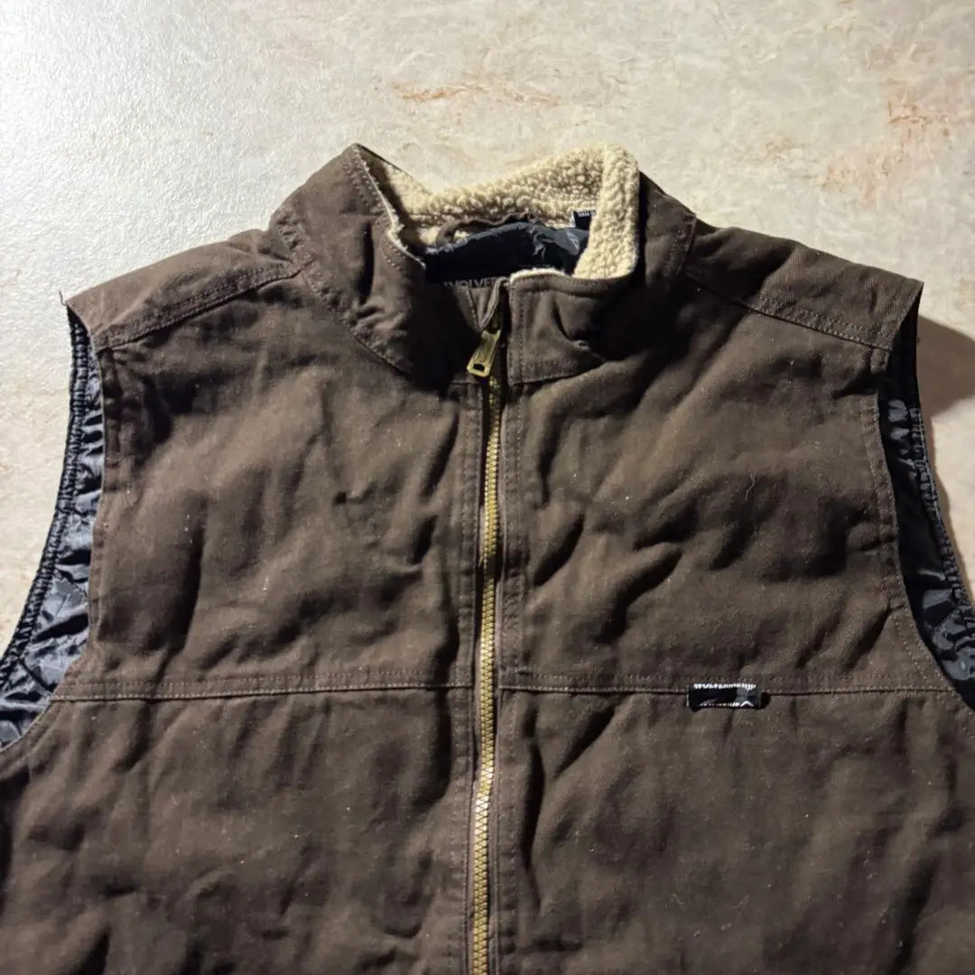 WOLVERINE Padded Duck Vest XL Brown Used CBOY Street Good condition