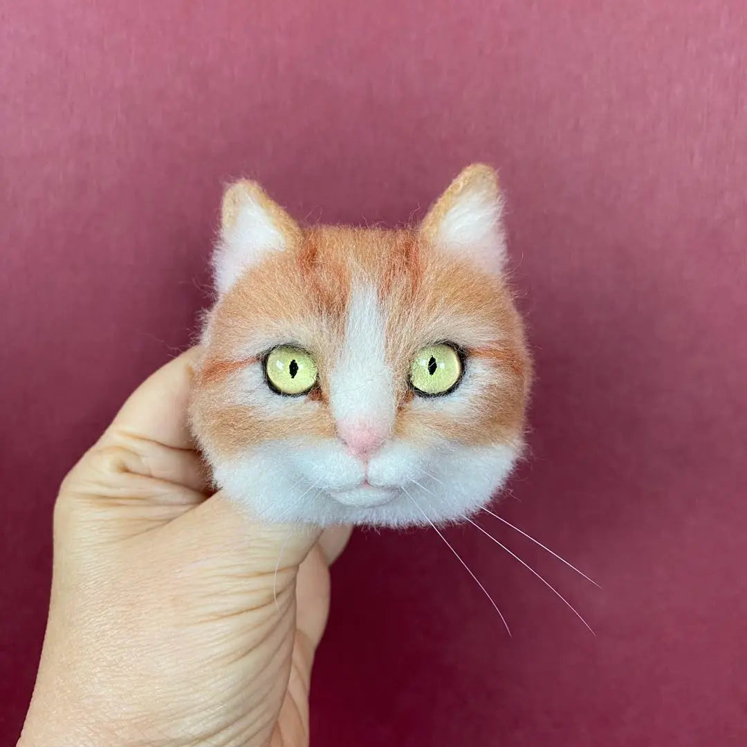 Wool felt cat brooch, a cute munchkin