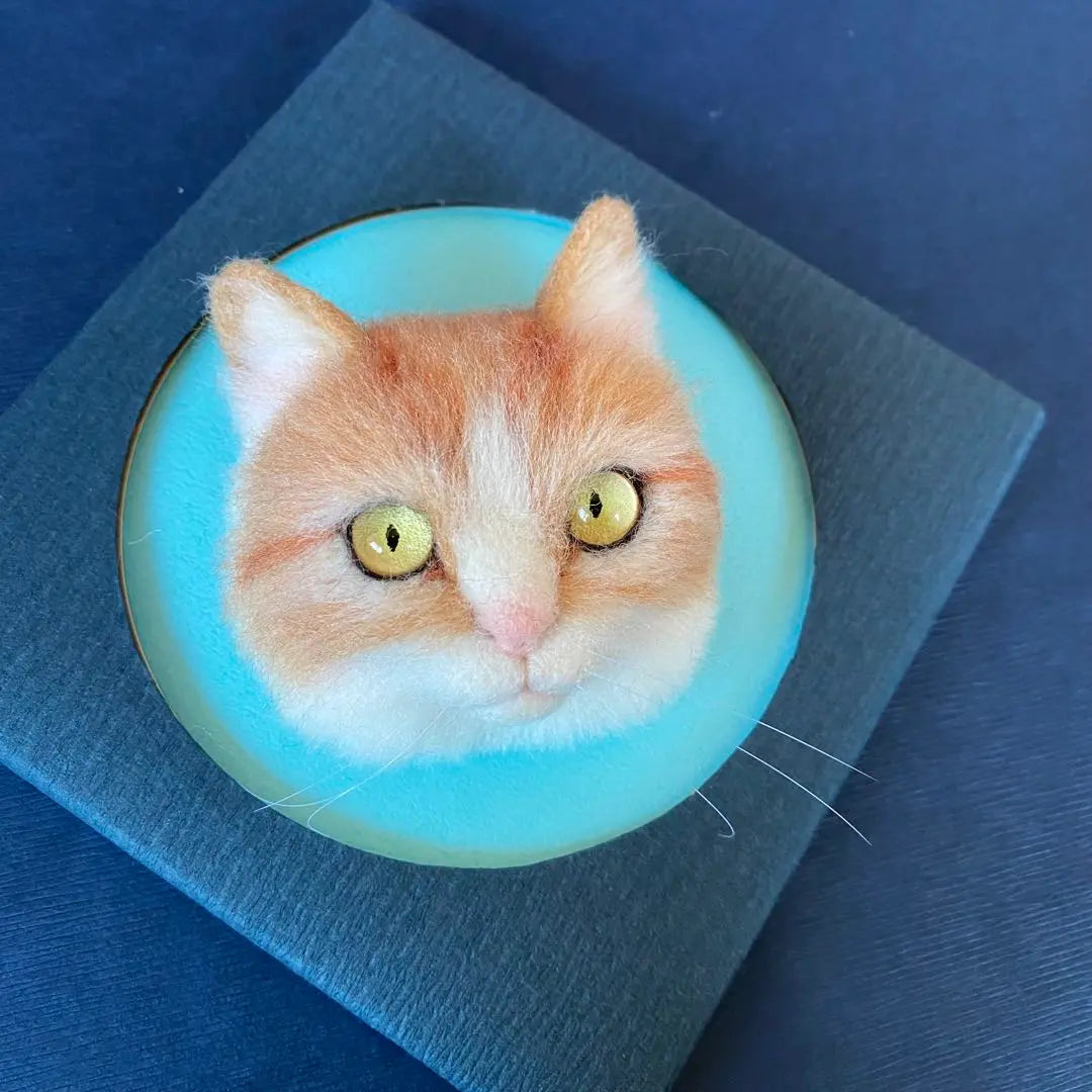 Broche de gato de fieltro de lana, un simpático munchkin