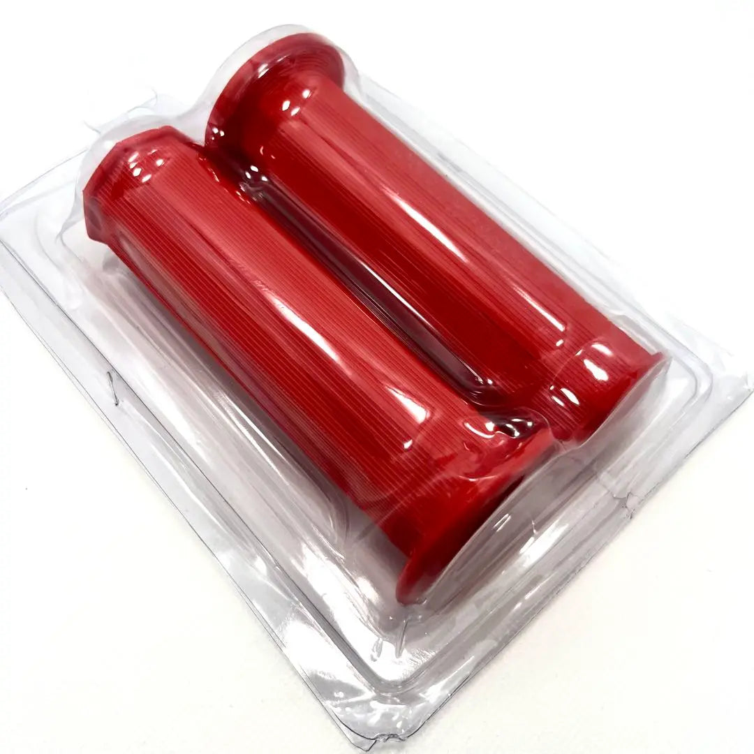 Red Octagonal Grip Set, Left and Right Handle, Non-Piercing Bar End