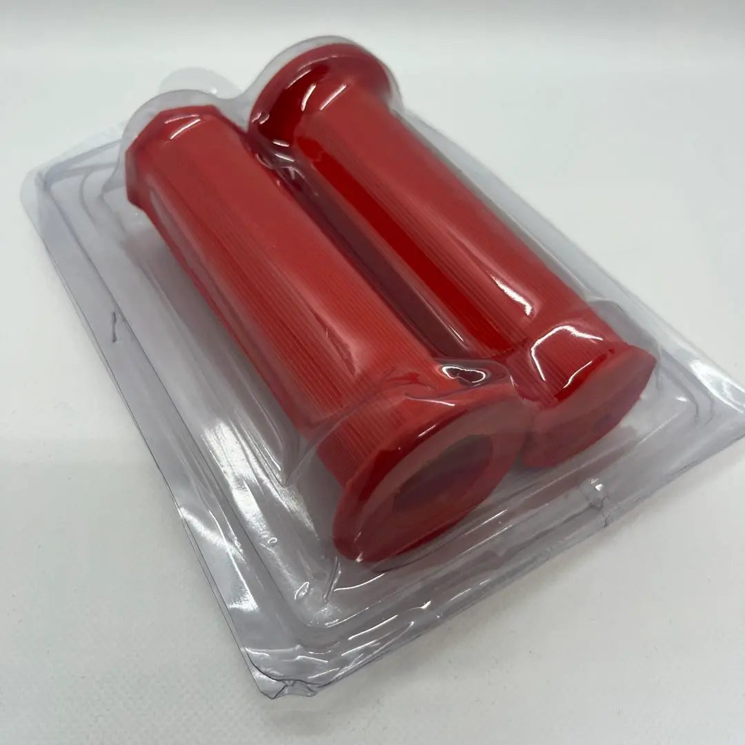 Red Octagonal Grip Set, Left and Right Handle, Non-Piercing Bar End