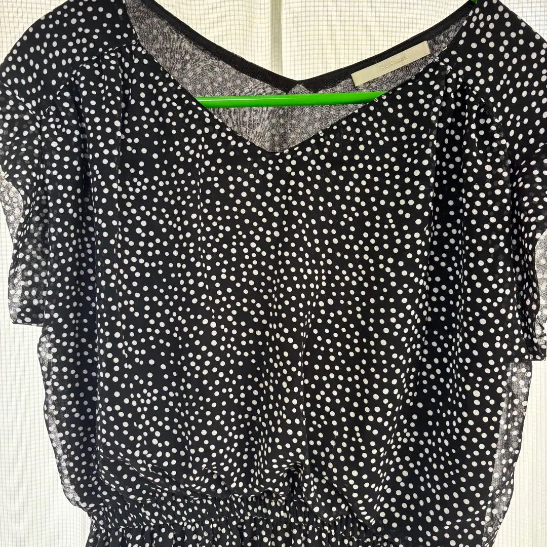 Ray Cassin Black and white dot pattern Short sleeve long dress