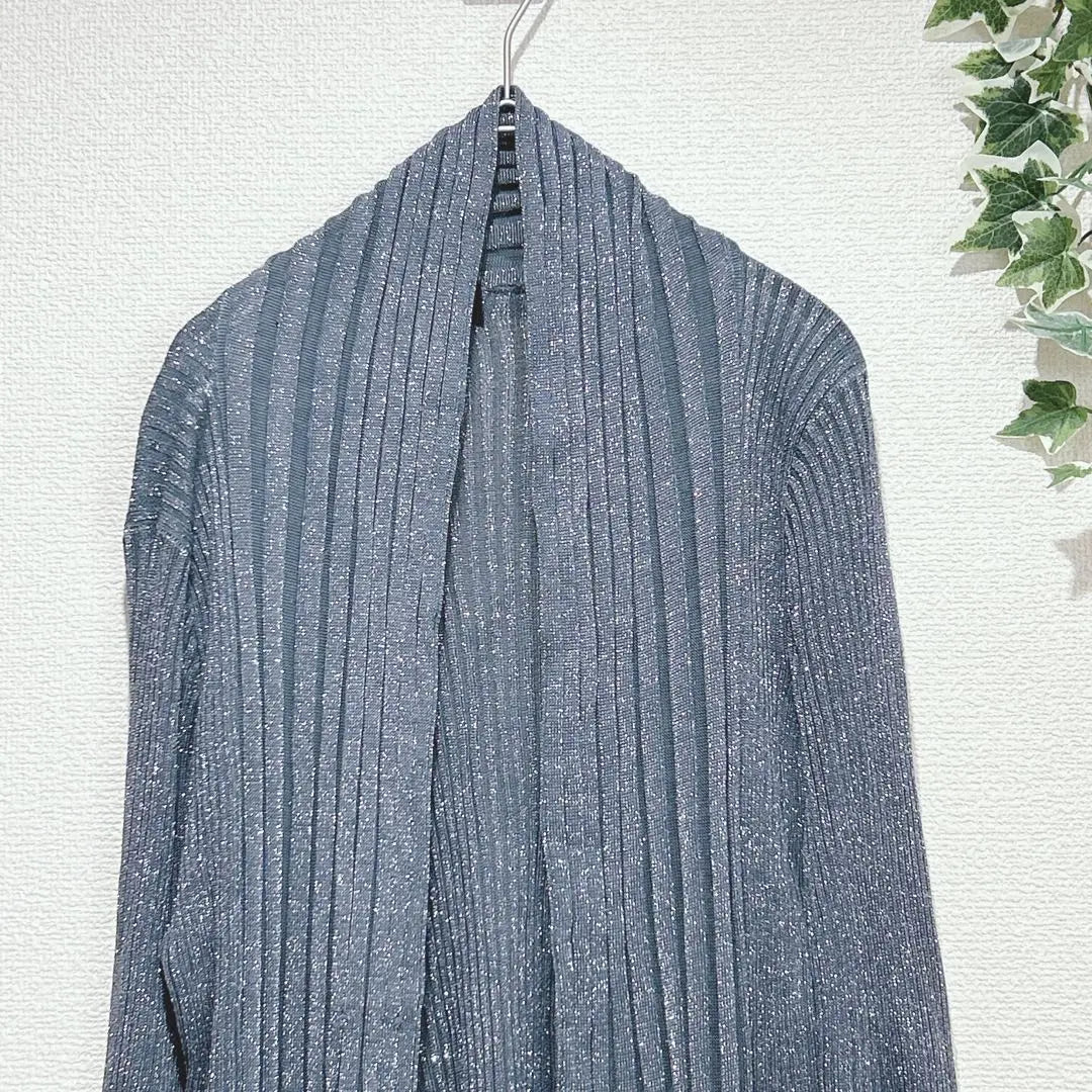 [TS1] Glitter gray cardigan with polyester