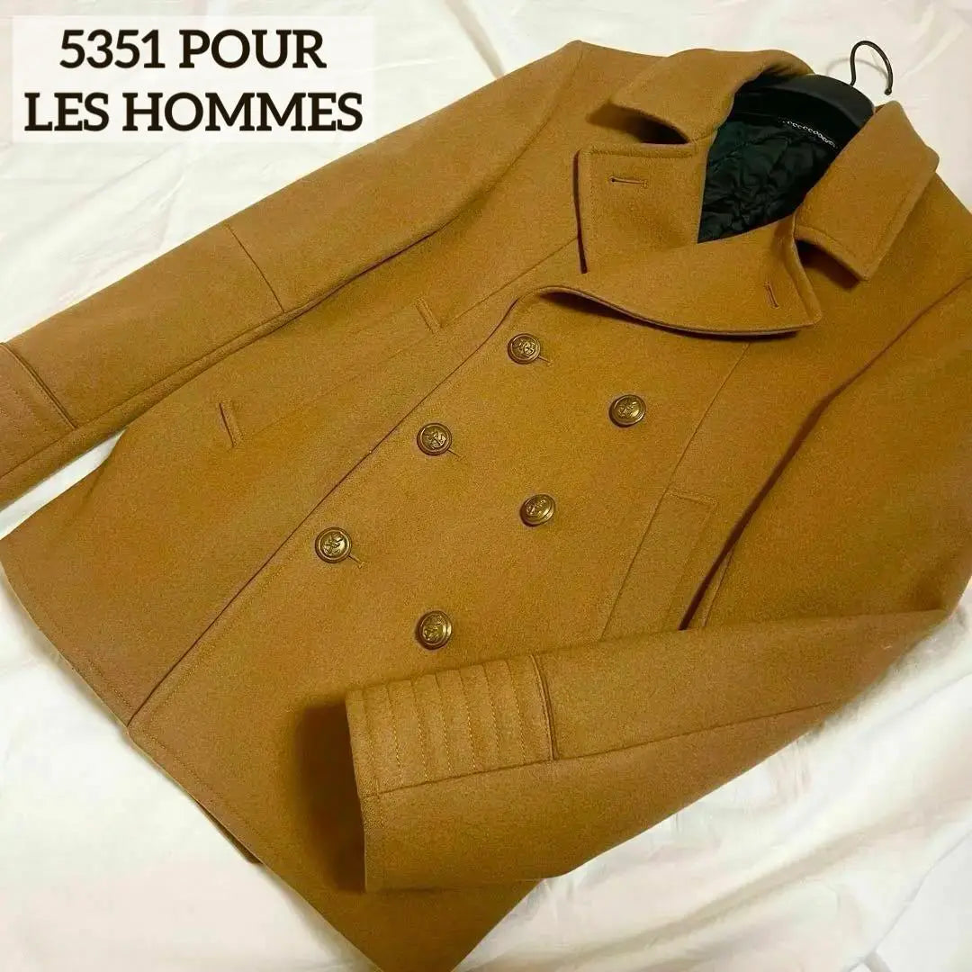 Beautiful Camel Peacoat 5351 Pool Homme Wool 3 L Y2k Brother