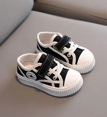 Korean style Velcro, Children's Black [Very popular] Kids sneakers 16.5cm