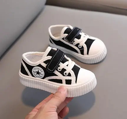 Korean style Velcro, Children's Black [Very popular] Kids sneakers 16.5cm