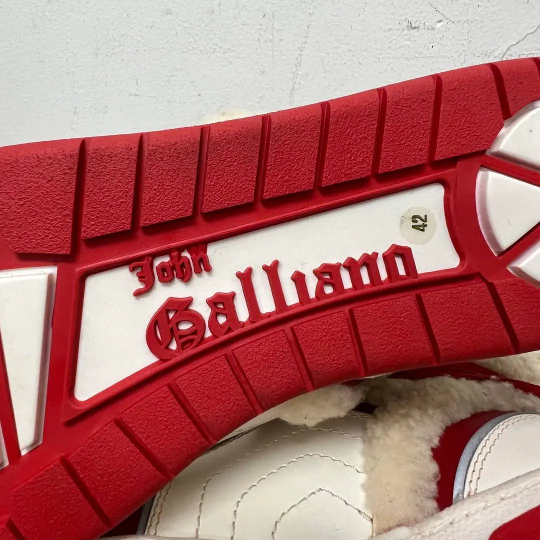 Phantom Johngalliano John Gariano High Cut Sneakers White Red 42