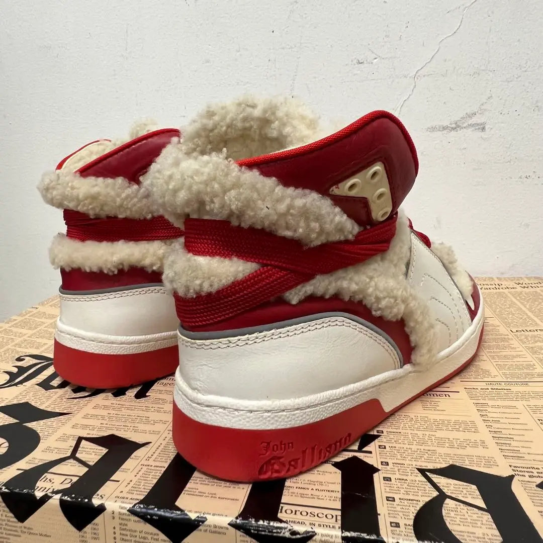 Phantom Johngalliano John Gariano High Cut Sneakers White Red 42