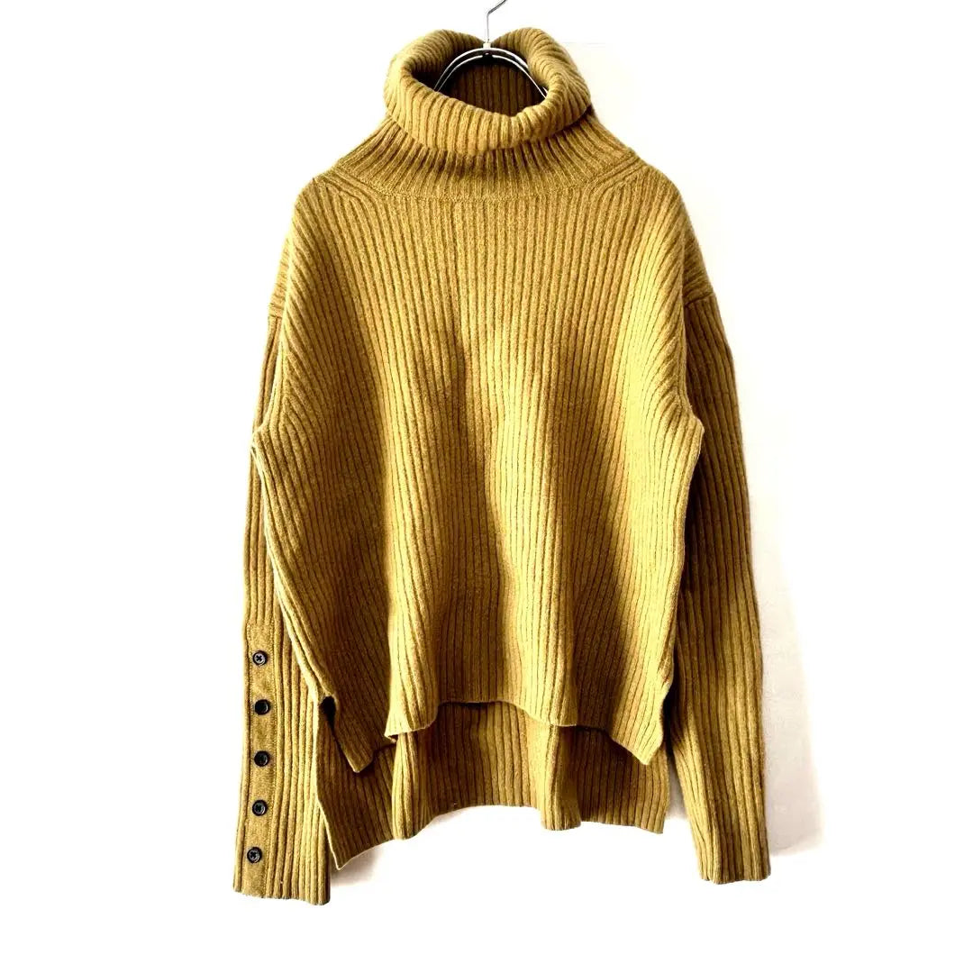 Apartment Bylaws Turtle Neck Knit Khaki Free Size High Neck | アパートバイローリーズ　タートルネックニット　カーキ　フリーサイズ　ハイネック