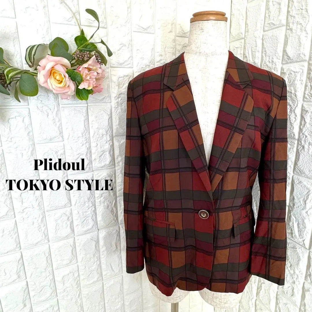 Tokyo Style 100% Silk Check Pattern Tailored Jacket Unique