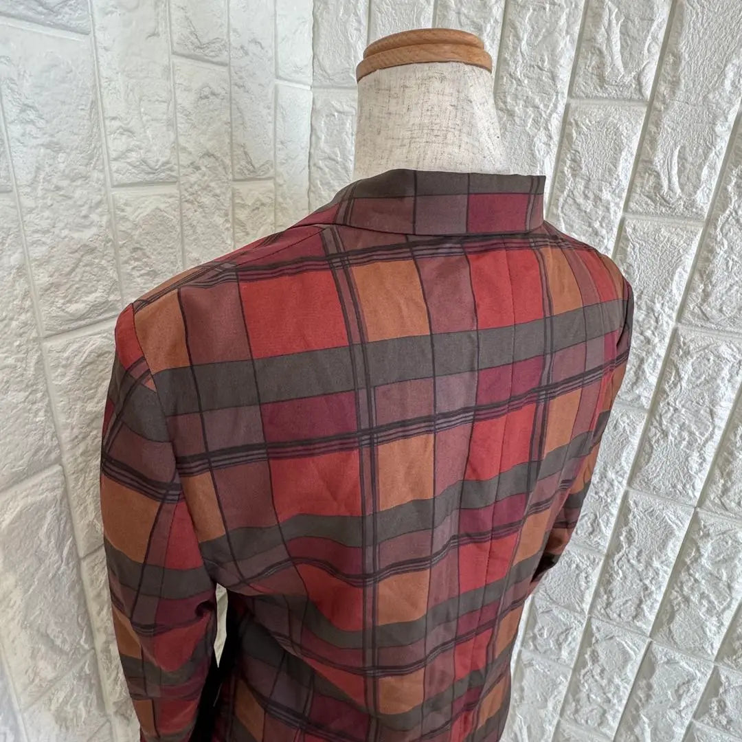 Tokyo Style 100% Silk Check Pattern Tailored Jacket Unique