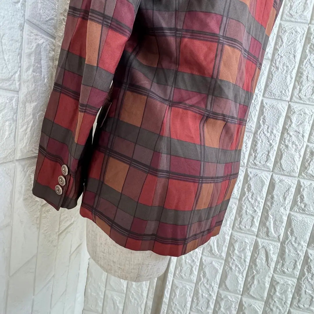 Tokyo Style 100% Silk Check Pattern Tailored Jacket Unique