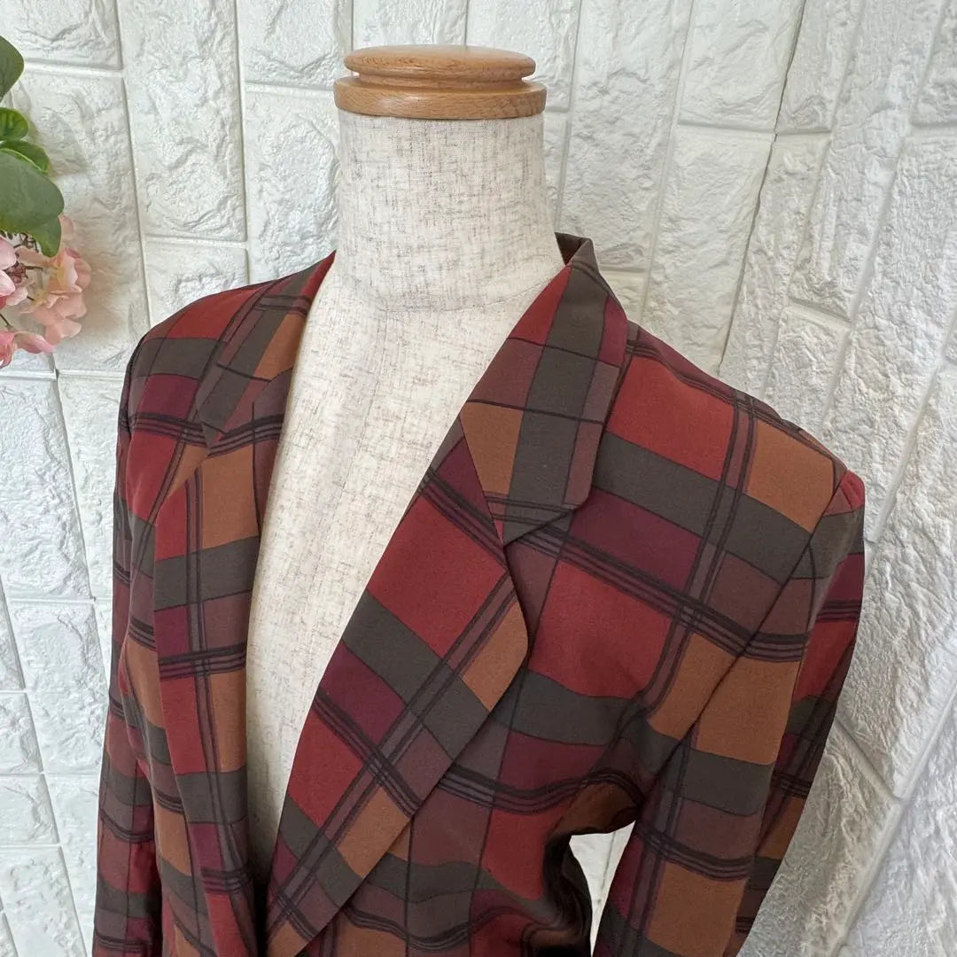 Tokyo Style 100% Silk Check Pattern Tailored Jacket Unique