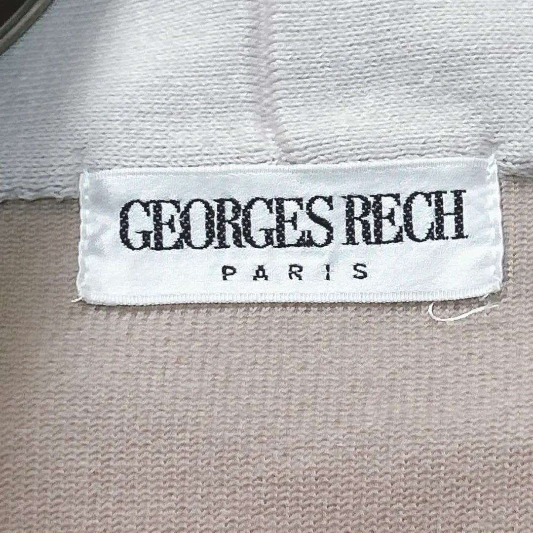 GEORGES RECH No-collar long coat (36) Beige zip-up