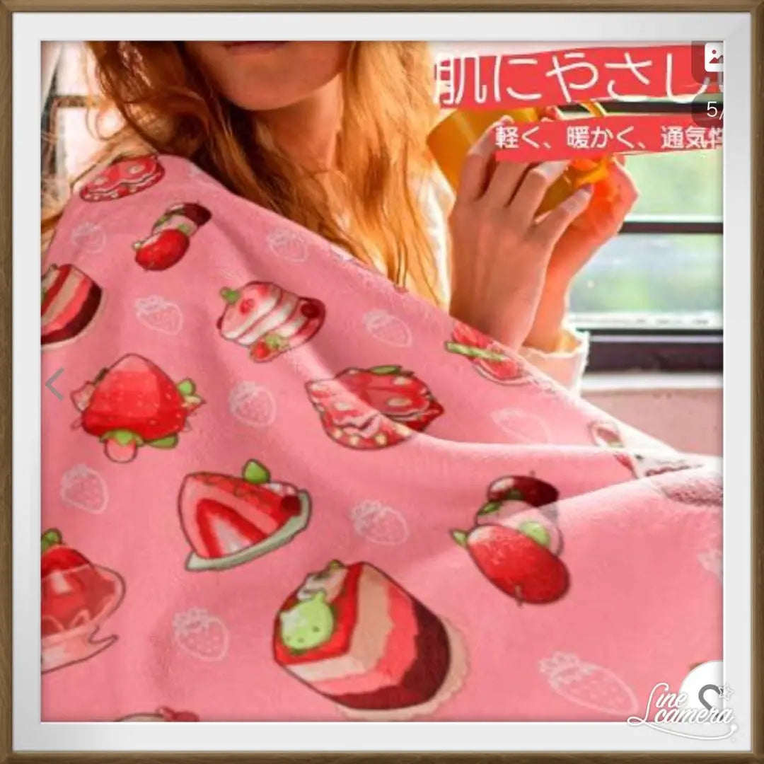 Blanket Lap Throw Shoulder Strawberry Cute Lightweight Blanket Flannel