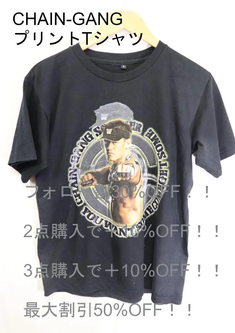 Reducción de precio diaria Prof Prof Must Read CHAIN-GANG Camiseta estampada/ S | 毎日値下げプロフ必読CHAIN-GANGプリントTシャツ/ S