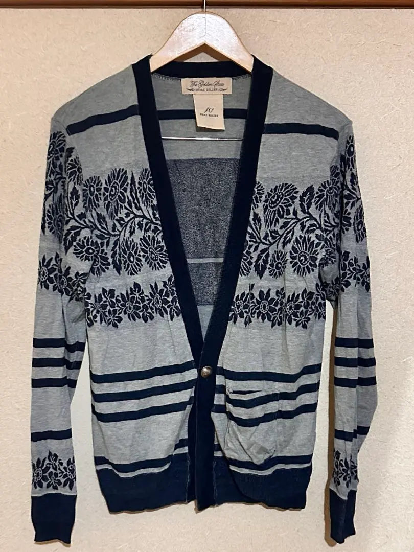 REMI RELIEF Floral Cardigan Gray/Navy