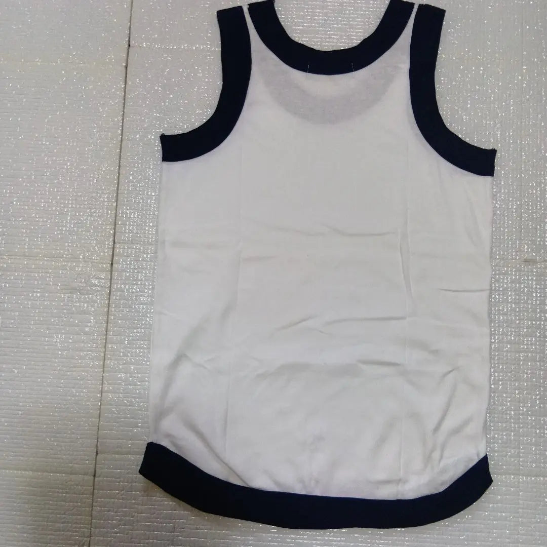 YOUNG LION HEAD Tank Top White/Navy Not Worn Made in Japan