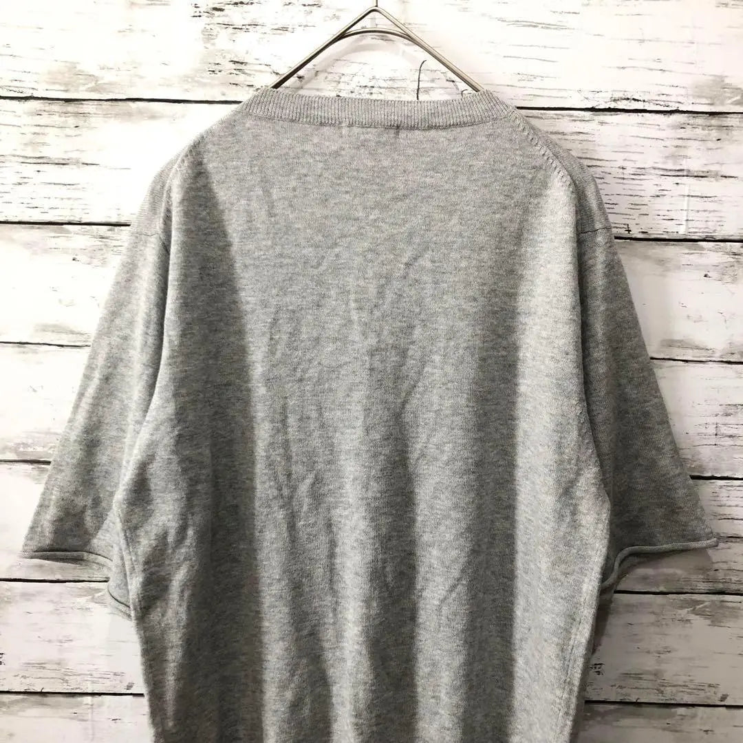 Studio Clip [Equivalent to S] Short-sleeved knit cardigan, gray, simple, casual