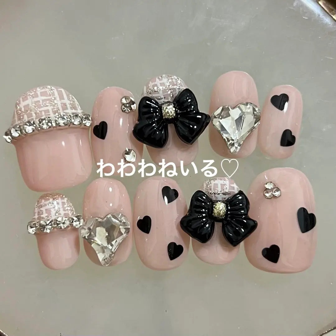 Nails Nail Tips Nail Tip Order Korea Tweed Heart