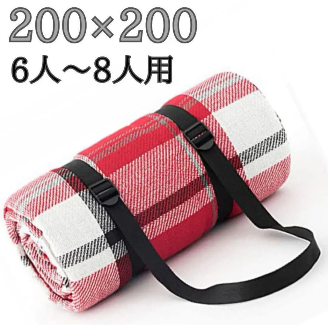 ★Leisure sheet, large, thick, 200 x 200, soft, check, waterproof | ★レジャーシート 大判 厚手 200×200 ふかふか チェック 防水