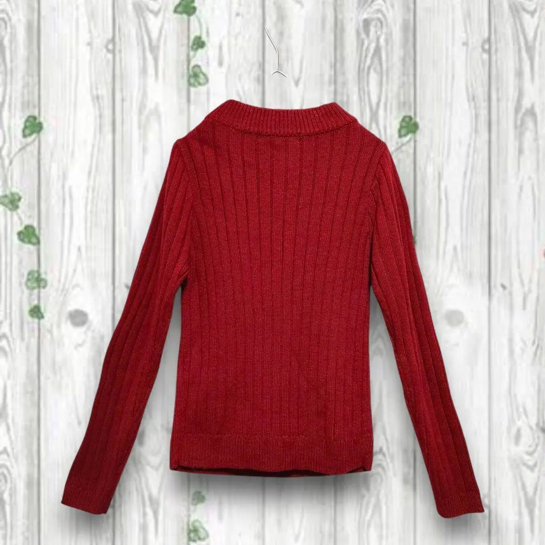 Majestic Legon Rib Knit Sweater High Neck Pearl Wine Bordeaux