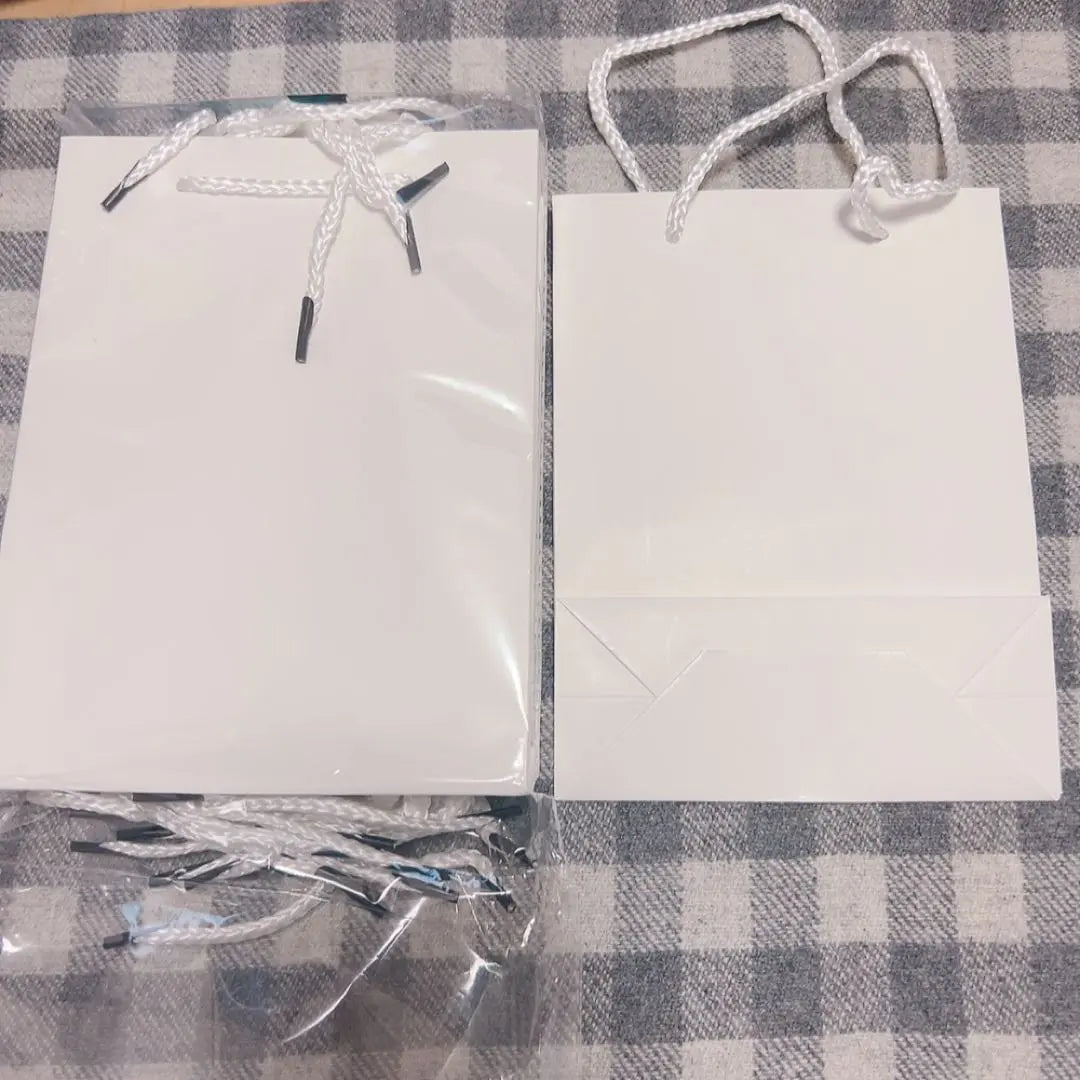 10 bags, small white paper bag, 15x6x20cm vertical carrier bag