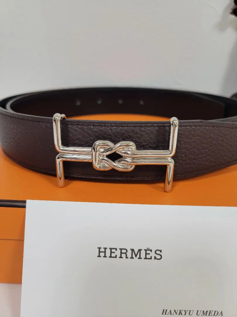 Cinturón Hermès de piel marrón | HERMÈS ブラウンレザーベルト