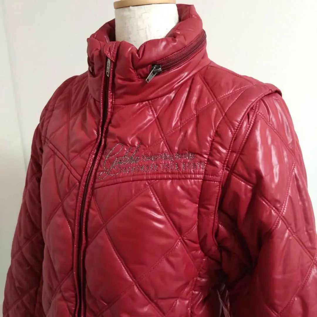 ★ Gatcha Golf chaqueta acolchada chaleco etiqueta bidireccional bordado rojo S | ★ ガッチャゴルフ 中綿ジャケット ベスト 2way タグ刺繍 赤 S