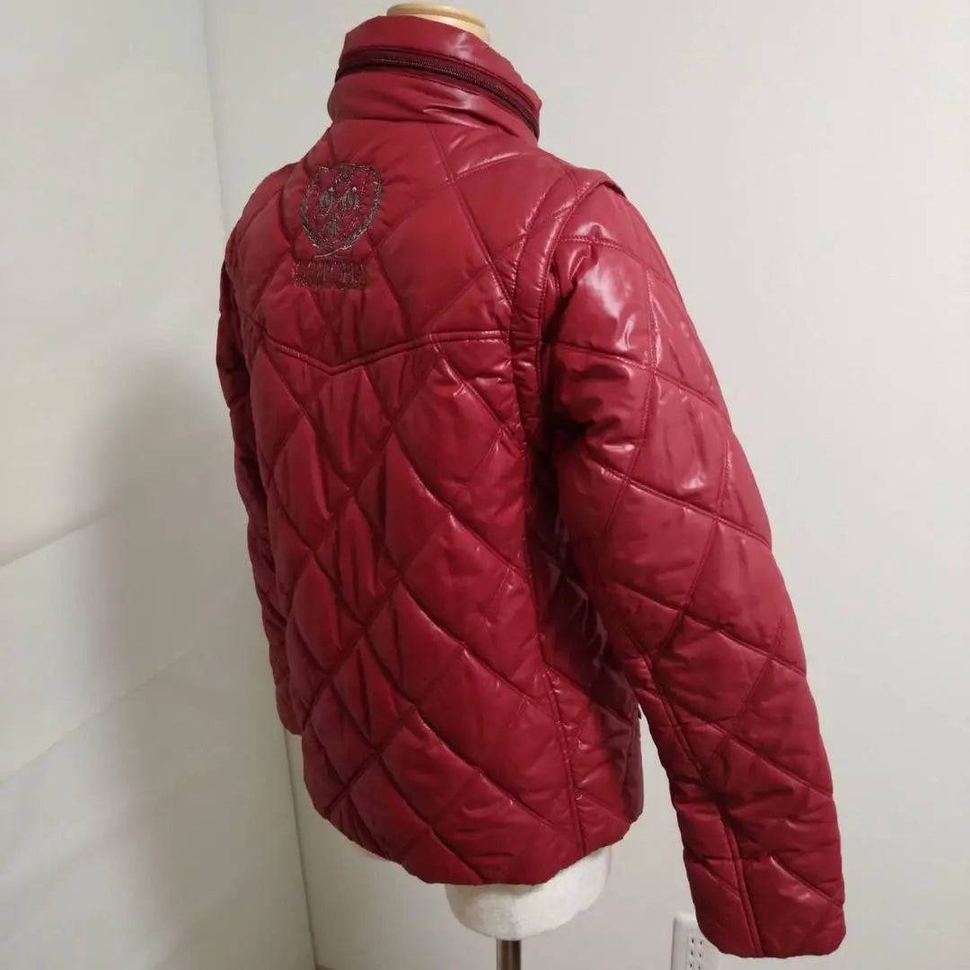 ★ Gatcha Golf chaqueta acolchada chaleco etiqueta bidireccional bordado rojo S | ★ ガッチャゴルフ 中綿ジャケット ベスト 2way タグ刺繍 赤 S