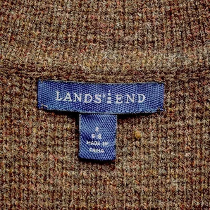 Lands' END End End Wool Washable Knit Cardigan S Brown | LANDS' ENDランズエンド ウール製ウォッシャブルニットカーディガンS茶色