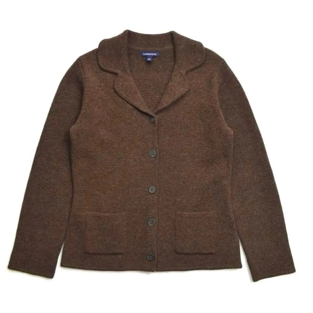 Lands' END End End Wool Washable Knit Cardigan S Brown | LANDS' ENDランズエンド ウール製ウォッシャブルニットカーディガンS茶色