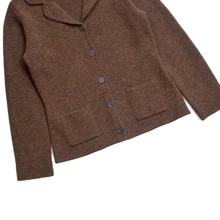 Lands' END End End Wool Washable Knit Cardigan S Brown | LANDS' ENDランズエンド ウール製ウォッシャブルニットカーディガンS茶色