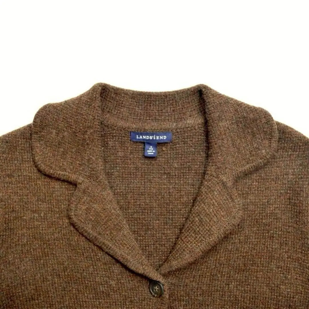 Lands' END End End Wool Washable Knit Cardigan S Brown | LANDS' ENDランズエンド ウール製ウォッシャブルニットカーディガンS茶色