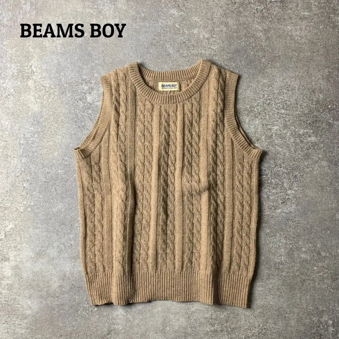 [BEAMS BOY] BEAMS BOY knit vest cable 100% wool