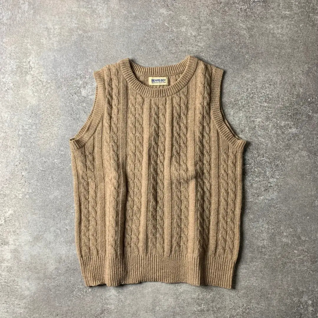 [BEAMS BOY] BEAMS BOY knit vest cable 100% wool