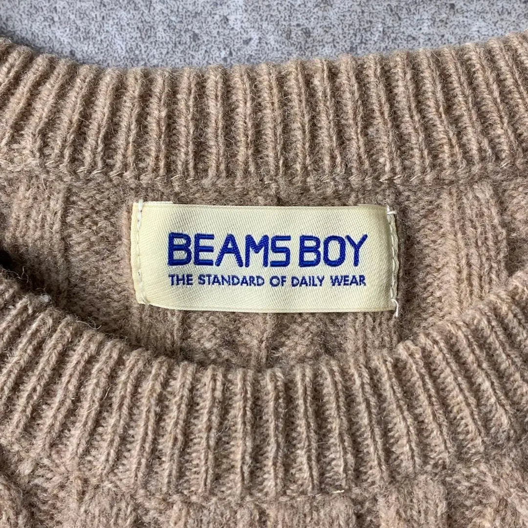 [BEAMS BOY] BEAMS BOY knit vest cable 100% wool