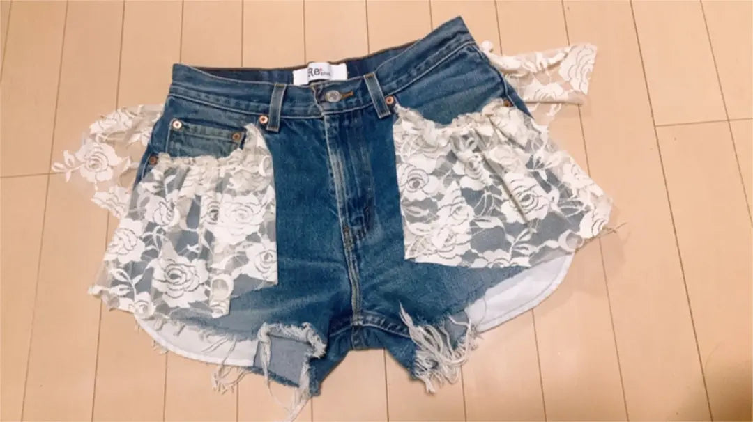 Denim shorts REPLUS remake show bread | デニムショートパンツ　replus  リメイク　ショーパン