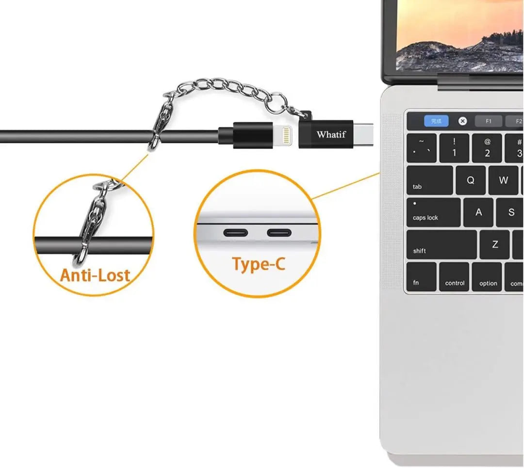 ❤️2-piece set❤️USB-C conversion adapter, charging, high-speed data transfer, with chain