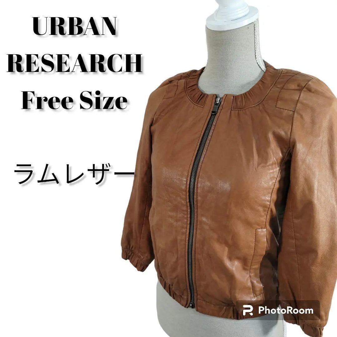 URBAN RESEARCH No-collar rider jacket lamb leather