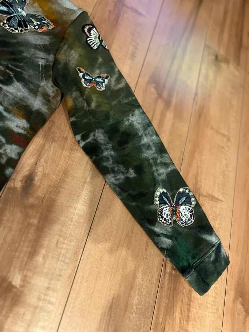 [Try on only] VALENTINO tie-dye embroidered patch chow sweatshirt