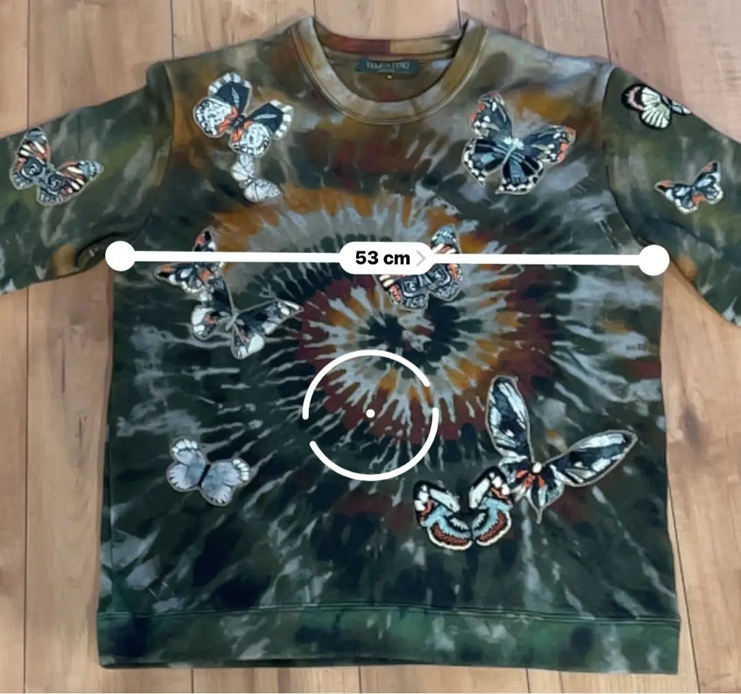 [Try on only] VALENTINO tie-dye embroidered patch chow sweatshirt