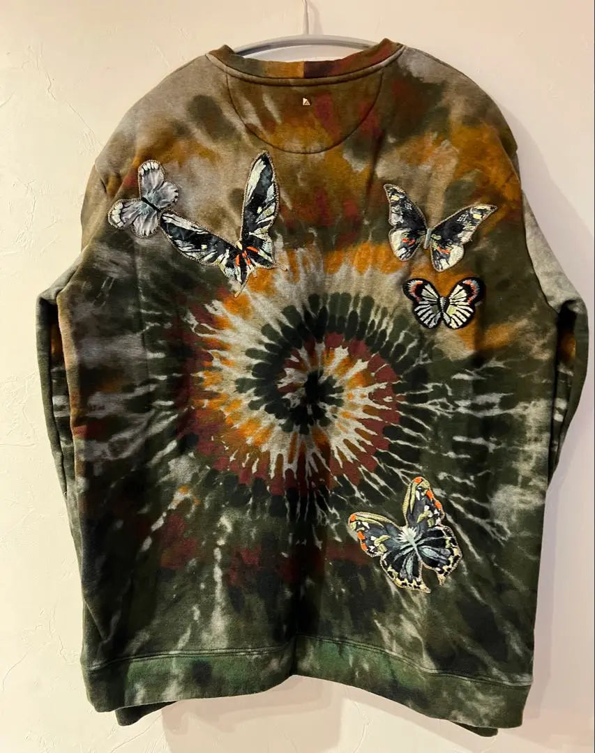 [Try on only] VALENTINO tie-dye embroidered patch chow sweatshirt