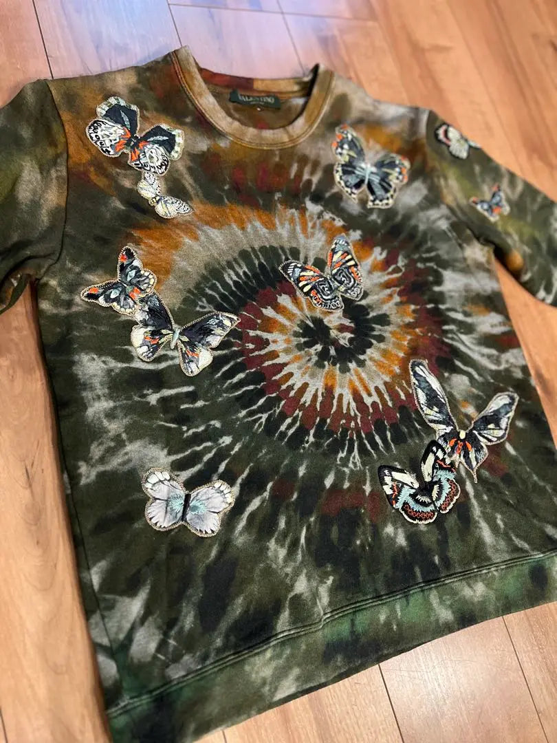 [Try on only] VALENTINO tie-dye embroidered patch chow sweatshirt